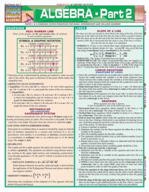 Quick Study Algebra Part 2 (SKU 1000736534)