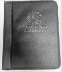 Cowley College Debossed Leather Binder Portfolio