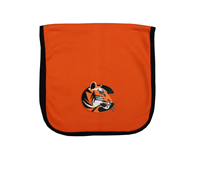 Two Feet Ahead Tiger Logo Orange Burp Cloth