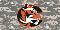 WinCraft Digi Camo Tiger Logo License Plate