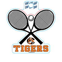 Blue84 Tigers Tennis 4x3.75 Sticker