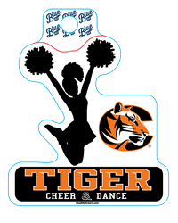 Blue84 Tiger Cheer & Dance 3.5x3.5 Sticker