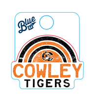 Blue84 Mini Cowley Tigers Rainbow 2"x1.5" Sticker