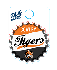 Blue84 Mini Cowley Tigers Pop Bottle Shape 1.75"x1.75" Sticker