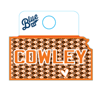 Blue84 Mini Cowley Heart Kansas Shape 2.5"x1.25" Sticker