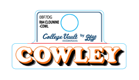 Blue84 Mini Cowley Shadowed Look 2.5"x.5" Sticker