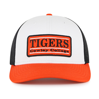 The Game Tigers Cowley College in Rectangle Patch Wht/Bla/Ora Trucker Hat