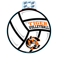 Blue84 Tiger Volleyball 4x4 Sticker