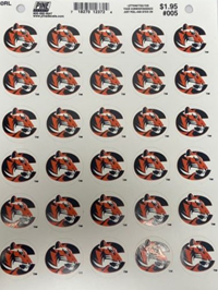 Pine Decals Tiger Logo 30 Qty Sticker Sheet