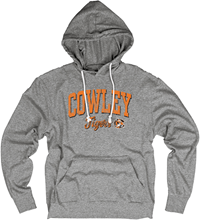 Blue84 Cowley Tigers Distressed Tri-Blend Lightweight Hooded Long Sleeve Tee