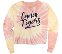 Blue84 Tie Dye Long Sleeve Melon & Butter Crop T-Shirt