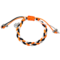 Jardine Thick Braided Black, Orange and White Bracelet