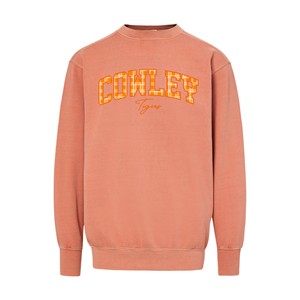 MV Sport Coastal Color Cowey Plaid Inlay w/ Tigers Tangy Tangerine Crew Sweatshirt