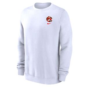 Nike Club Fleece Tiger Logo Embroidered Left Chest Crew Sweatshirt