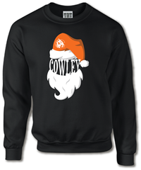 TRT Santa Face w/ Cowley and our Tiger Logo Black Crew Sweatshirt
