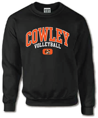 TRT Black Cowley Volleyball w/ Tiger Logo Crew