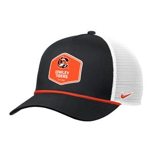 Nike Rope Visor Tiger Logo Cowley Tigers Est 1922 Woven Label Black Hat