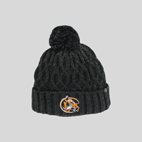 Zephyr Mystic Tiger Logo Roll Up Black Knit Beanie
