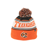Zephyr Finishline Tigers w/ Tiger logo Black, Orange & White Knit Beanie