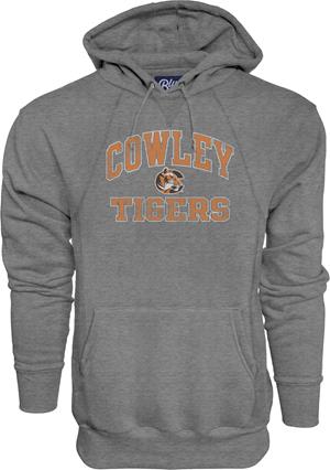 Blue84 Sanded Fleece Cowley Tiger Logo Tigers Gunmetal Hood
