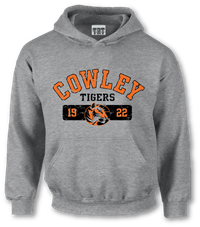 TRT Cowley Tigers 19 Tiger Logo 22 in Box Distressed Youth Grey Hood