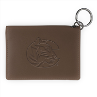 MCM Leather Tiger Logo Debossed Brown ID Holder