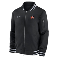 Nike Tiger Logo Embroidery Bomber Black Jacket