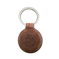 MCM Leather Tiger Logo Tan Key Tag