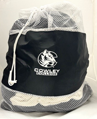 Tiger Logo with Cowley College Black & White Drawstring Mesh Laundry Bag