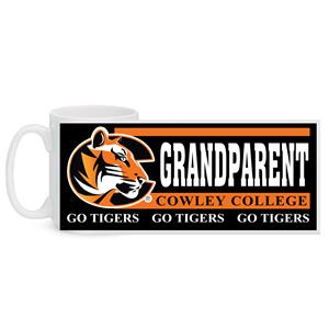 MCM Brand Tiger Logo Grandparent Cowley College Go Tigers 15oz Grande White Mug