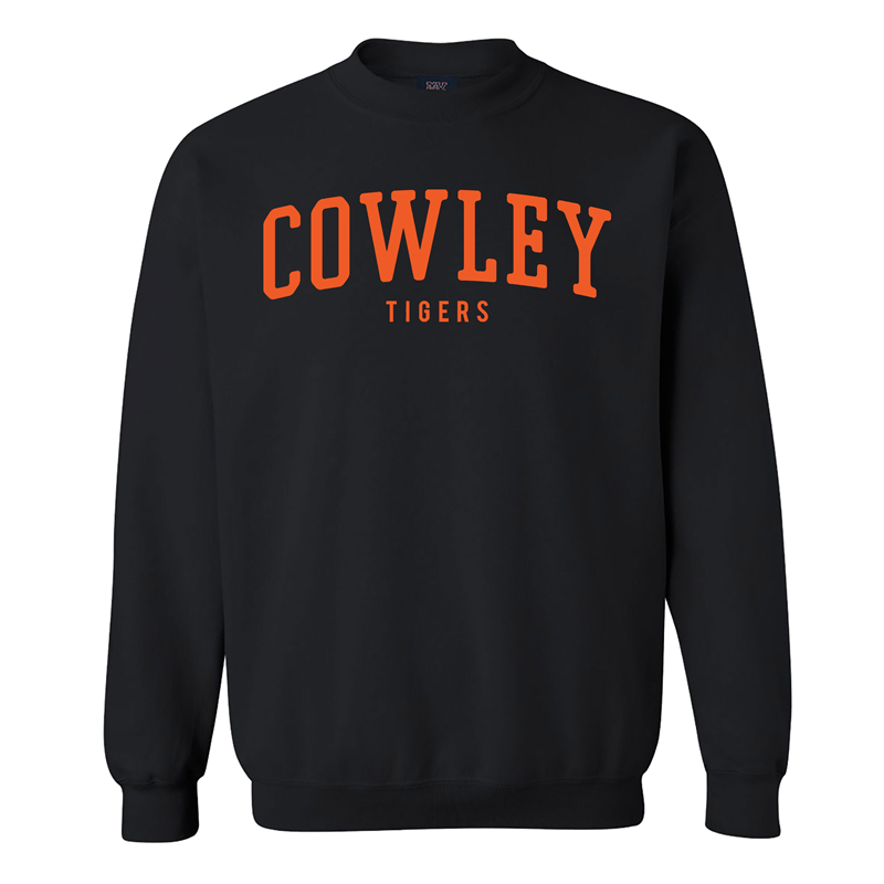 MV Sport Cowley Tigers Tone on Tone with Orange Embroidery Black Crew