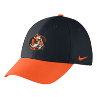 Nike Colorblock Black & Orange Tiger Logo Flex Fit Hat