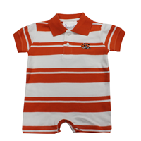Two Feet Ahead Tiger Logo Rugby Striped Onesie