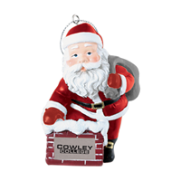 Spirit Products Cowley College Chimney Rooftop Santa 3" Ornament