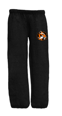 TRT Tiger Logo Cuffed Bottom Fleece Black Pant