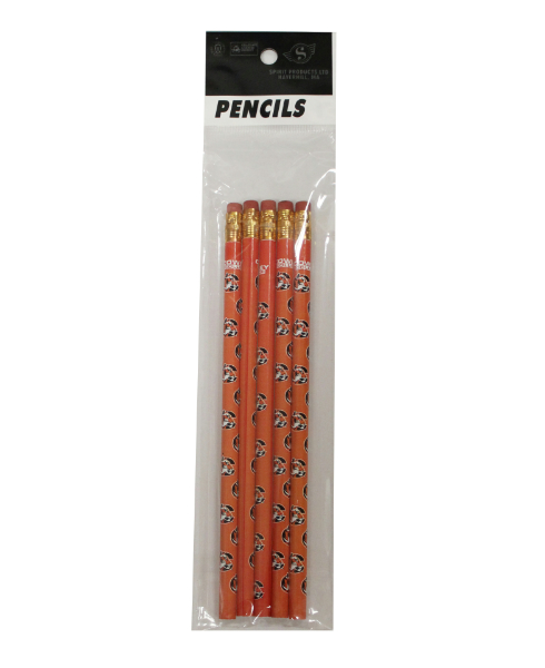 Spirit Products Tiger Logo Wrap Orange 5 Pack #2 Pencil Set (SKU 1003447716)