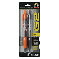 Pen G2 Cow Coll 2 Pk Black/Orange