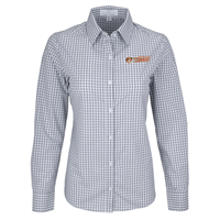 Vantage Ladies Tiger Logo Cowley Tigers Gingham Long Sleeve Dress Shirt