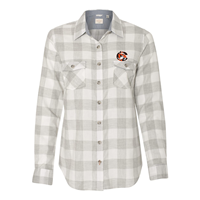 MV Sport Ladies Flannel Long Sleeve Heather Grey Shirt