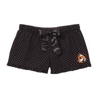 Boxercraft Ladies Bitty Dot Flannel Tiger Logo Black Shorts