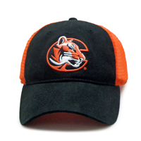 The Game Hat C Black Twill/Orange Mesh