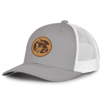 The Game Leather Patch Tiger Logo Gray & White Trucker Hat