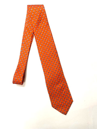 Rivets of Boston Tiger Logo Silk Tie