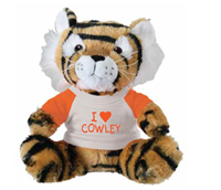 Spirit Products 10" I Heart Cowley White/Orange T-shirt Stuffed Tiger