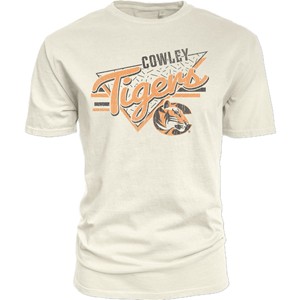 Blue84 Dyed Ringspun Cowley Tigers in Pennant Tiger Logo Ivory T-shirt