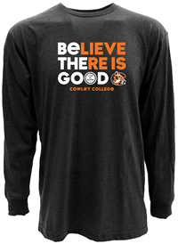 Blue84 Believe There Is Good LIG® Special Blend Long Sleeve Heather Black T-shirt