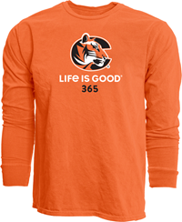 Blue84 Life is Good® 365 Dyed Ringspun Long Sleeve Orange T-Shirt