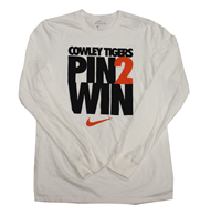 Nike White Cowley Tigers Pin2Win Wrestling Long Sleeve T-shirt