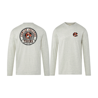 MV Sport Everest 2 Location Tiger Logo Front & Cowley College Tiger Logo Tigers Est1922 Back Long Sleeve Oatmeal T-Shirt