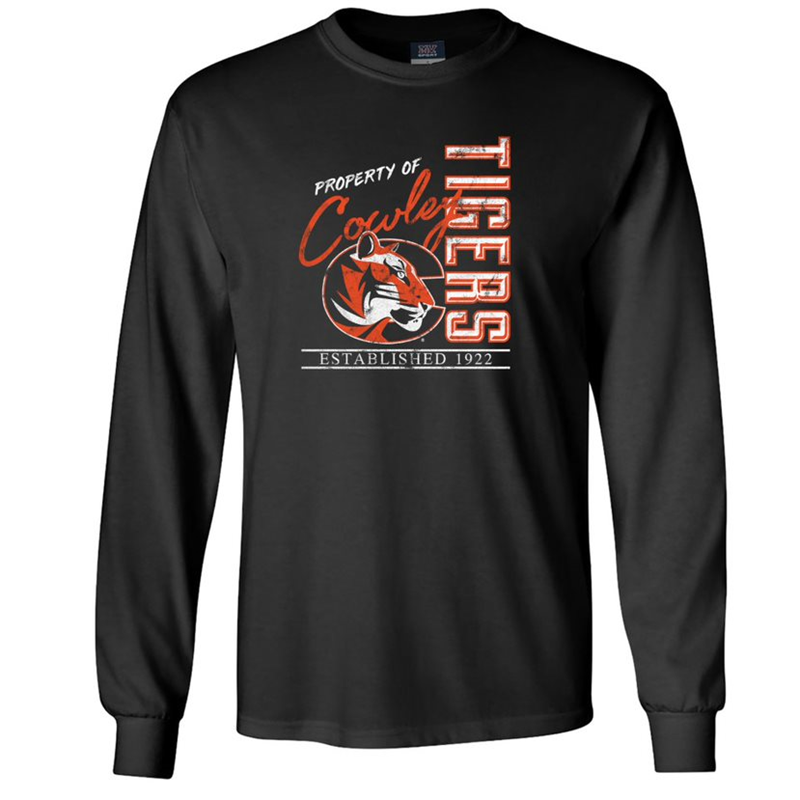MV Sport Property of Cowley Tigers Established 1922 Long Sleeve Black T-shirt (SKU 1011330123)